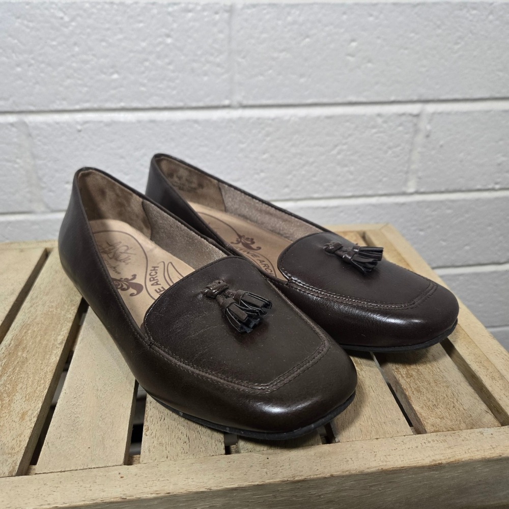 LifeStride Ballad Loafers 7 Brown Tassel Slip On Comfort Shoes Flats Classy